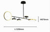 Lampadario A Sospensione Led 37w Con 5 Cerchi Orizzontale Nero Oro Luce Naturale 71354