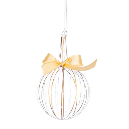 Palline per albero di Natale in vetro trasparente da Ø 8 cm decorate color Oro-Nero h 13 cm