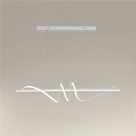 Lampadario A Sospensione Led 65w Bianco Spirale Ondulato Luce 4000k Vortice Orizzontale 32422