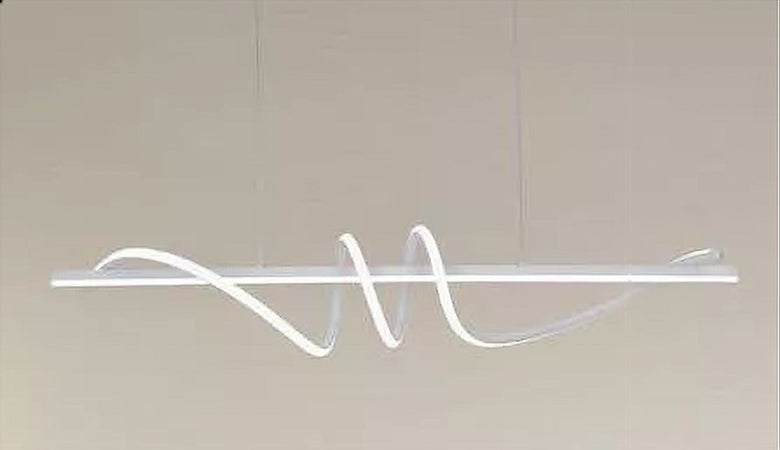 Lampadario A Sospensione Led 65w Bianco Spirale Ondulato Luce 4000k Vortice Orizzontale 32422