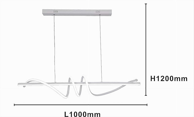 Lampadario A Sospensione Led 65w Bianco Spirale Ondulato Luce 4000k Vortice Orizzontale 32422