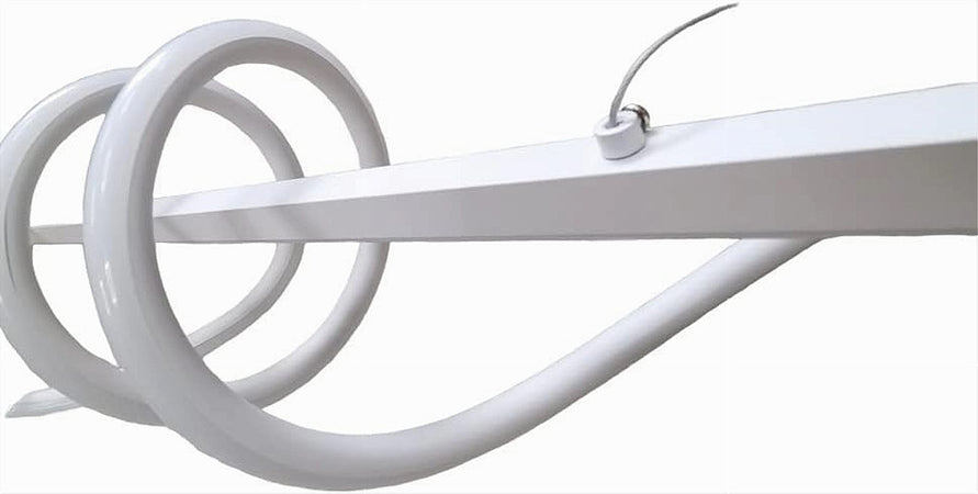 Lampadario A Sospensione Led 65w Bianco Spirale Ondulato Luce 6500k Vortice Orizzontale 32439