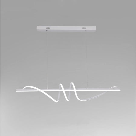 Lampadario A Sospensione Led 65w Bianco Spirale Ondulato Luce 6500k Vortice Orizzontale 32439