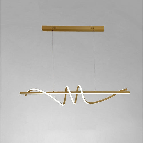 Lampadario A Sospensione Led 65w Oro Spirale Ondulato Luce 6500k Vortice Orizzontale 32453