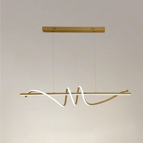 Lampadario A Sospensione Led 65w Oro Spirale Ondulato Luce 4000k Vortice Orizzontale 32446