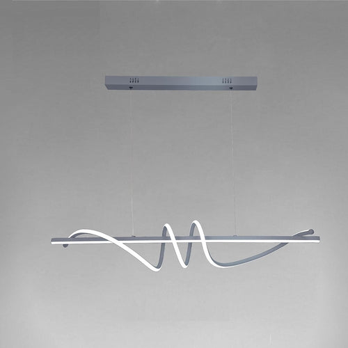 Lampadario A Sospensione Led 65w Argento Spirale Ondulato Luce 6500k Vortice Orizzontale 32477