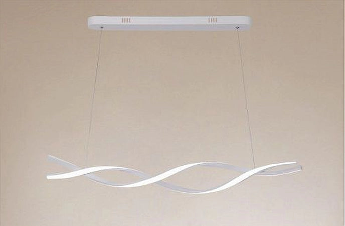 Lampadario Led A Sospensione 48w Bianco Spirale Ondulato Vortice Intrecciato Luce 4000k 32484