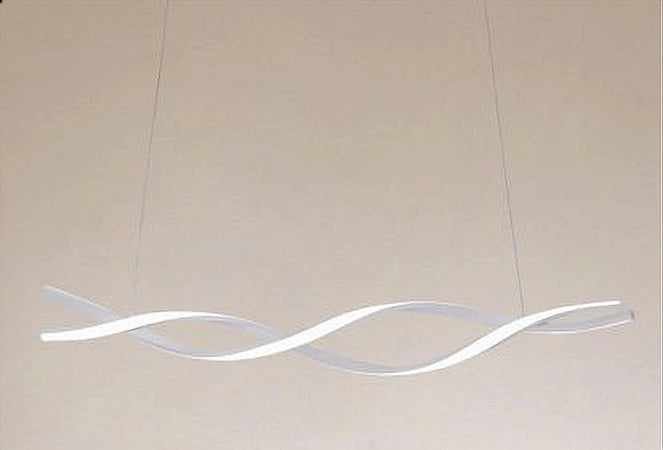 Lampadario Led A Sospensione 48w Bianco Spirale Ondulato Vortice Intrecciato Luce 4000k 32484