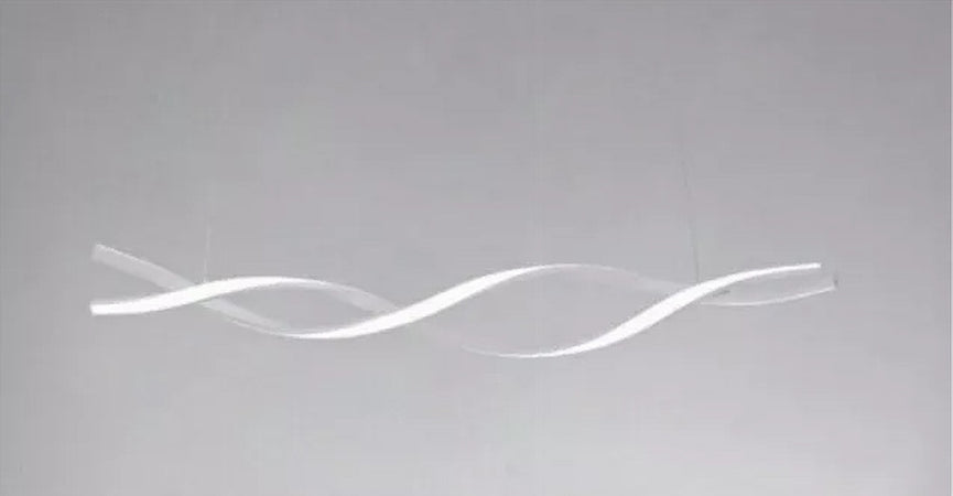Lampadario Led A Sospensione 48w Bianco Spirale Ondulato Vortice Intrecciato Luce 6500k 32491