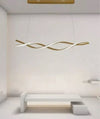 Lampadario Led A Sospensione 48w Oro Spirale Ondulato Vortice Intrecciato Luce 6500k 32514