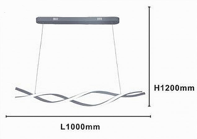 LAMPADARIO LED SOSPENSIONE 48W ARGENTO SPIRALE ONDULATO VORTICE INTRECCIATO LUCE 4000K 32521