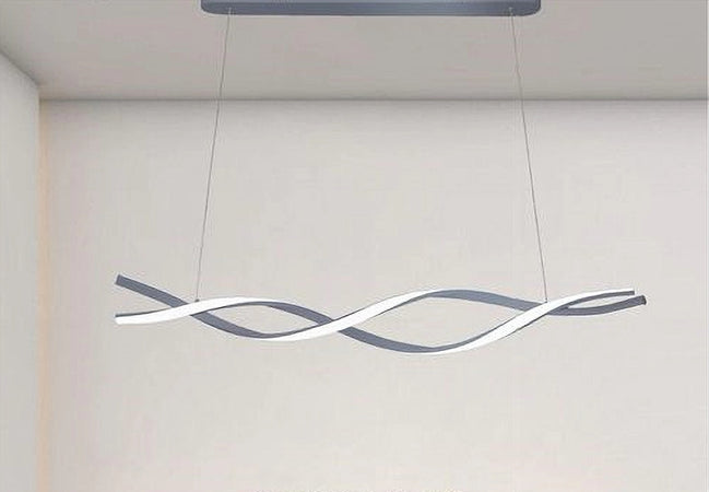 Lampadario Led Sospensione 48w Argento Spirale Ondulato Vortice Intrecciato Luce 4000k 32521