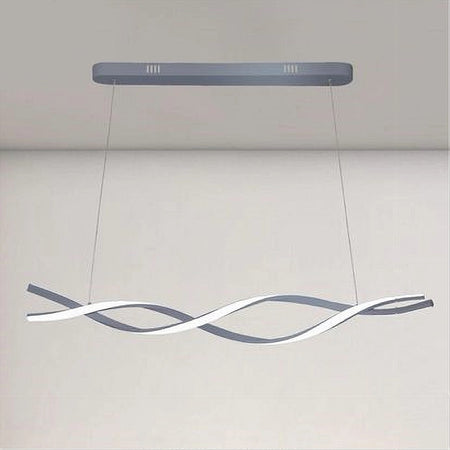 Lampadario Led Sospensione 48w Argento Spirale Ondulato Vortice Intrecciato Luce 4000k 32521