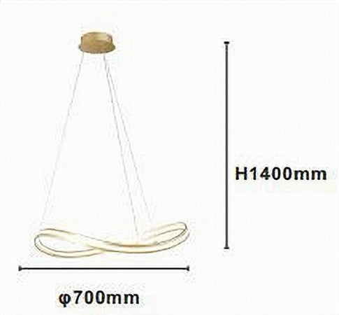 Lampadario Led Moderno A Fiocco 100w Lampada A Sospensione Luce 6500k 70cm Oro 33405
