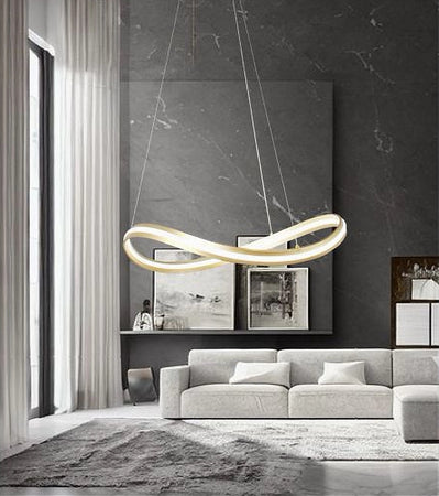 Lampadario Led Moderno A Fiocco 100w Lampada A Sospensione Luce 6500k 70cm Oro 33405