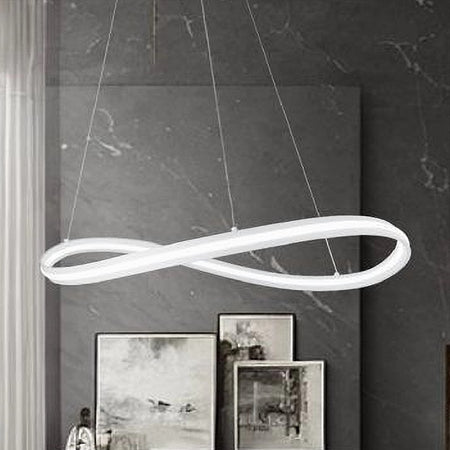 LAMPADARIO LED MODERNO A FIOCCO 100W LAMPADA A SOSPENSIONE LUCE 6500K 70CM BIANCO 33382