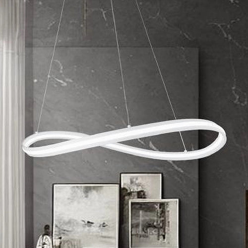 LAMPADARIO LED MODERNO A FIOCCO 100W LAMPADA A SOSPENSIONE LUCE 6500K 70CM BIANCO 33382