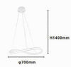 Lampadario Led Moderno A Fiocco 100w Lampada A Sospensione Luce 6500k 70cm Bianco 33382