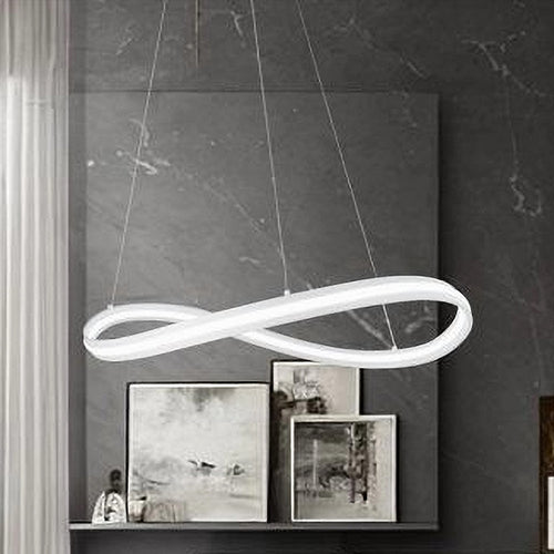 Lampadario Led Moderno A Fiocco 100w Lampada A Sospensione Luce 6500k 70cm Bianco 33382