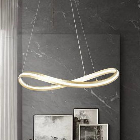 Lampadario Led Moderno A Fiocco 100w Lampada A Sospensione Luce 4000k 70cm Oro 33412