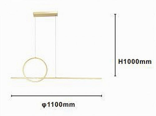 Lampadario A Sospensione Led 48w Design Cerchio Linea Oro Ip20 Cucina Luce 4000k 33573
