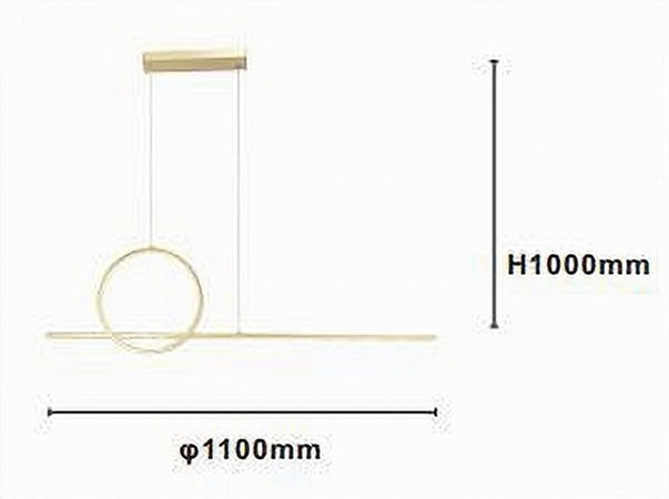 Lampadario A Sospensione Led 48w Design Cerchio Linea Oro Ip20 Cucina Luce 4000k 33573