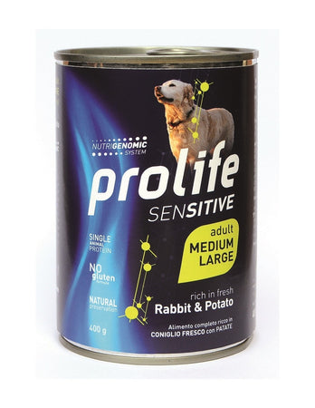 Prolife Sensitive mangime umido Cani Adulti Medium&Large coniglio e patate