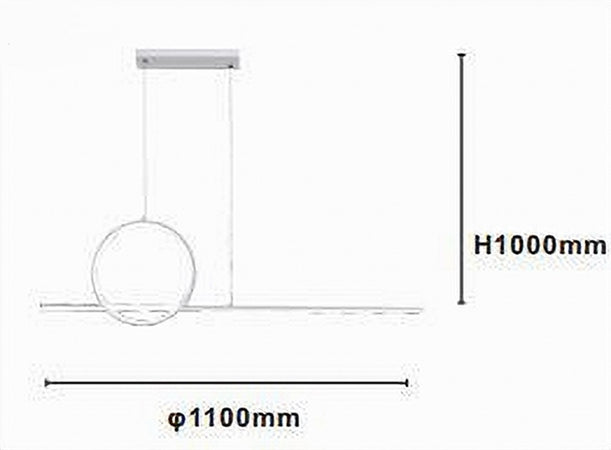 Lampadario A Sospensione Led 48w Design Cerchio Linea Bianca Ip20 Luce 6500k 33580