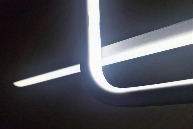 Lampadario A Sospensione Led 48w Design Quadrato Linea Moderno Bianco Ip20 Lampada 01172