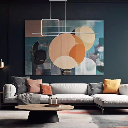 Lampadario A Sospensione Led 48w Design Quadrato Linea Moderno Bianco Ip20 Lampada 01172