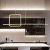 Lampadario A Sospensione Led 48w Design Quadrato Linea Oro Ip20 Cucina Luce 6500k 33528