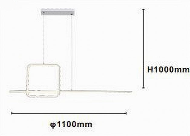 Lampadario A Sospensione Led 48w Design Quadrato Linea Bianco Ip20 Luce 4000k 33559