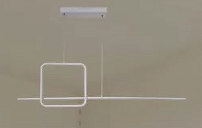 Lampadario A Sospensione Led 48w Design Quadrato Linea Bianco Ip20 Luce 6500k 33542