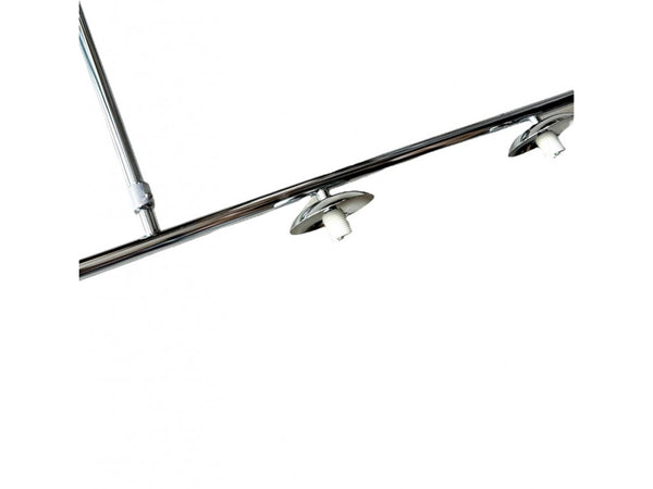 Lampadario A Sospensione Argento Con 4 Sfere Bolle Bianche In Vetro Attacco G9 33924