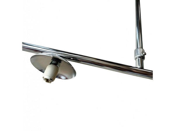 Lampadario A Sospensione Argento Con 4 Sfere Bolle Bianche In Vetro Attacco G9 33924