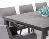 Tavolo rettangolare Mason con struttura in alluminio, piano in ceramica