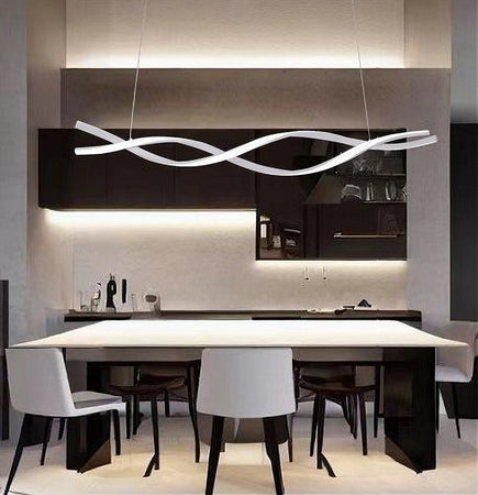 Lampadario A Sospensione Luce 3000k-6500k Led 48w Bianco Spirale Vortice Orizzontale 01134