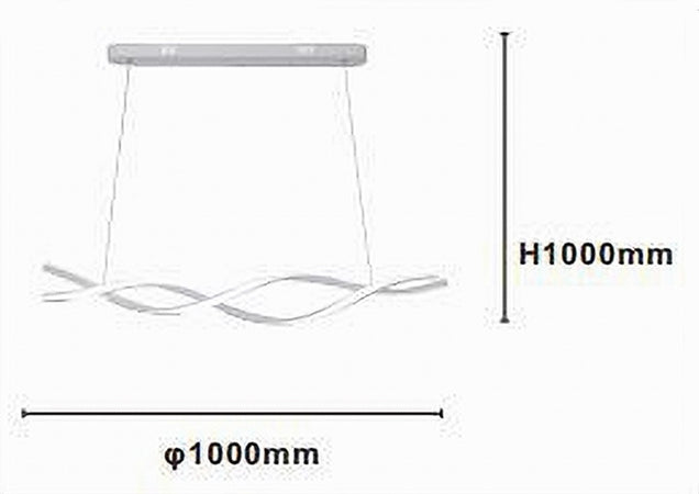 Lampadario A Sospensione Luce 3000k-6500k Led 48w Bianco Spirale Vortice Orizzontale 01134