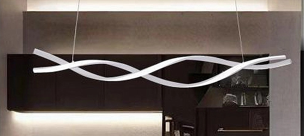 Lampadario A Sospensione Luce 3000k-6500k Led 48w Bianco Spirale Vortice Orizzontale 01134