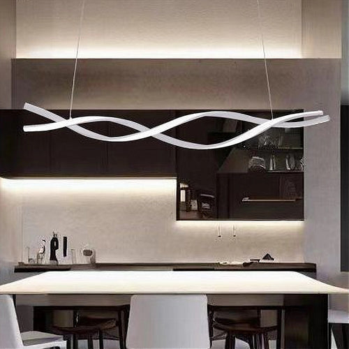 Lampadario A Sospensione Luce 3000k-6500k Led 48w Bianco Spirale Vortice Orizzontale 01134