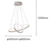 Lampadario Sospeso Led 60w 2 Cerchi Pendente Rotondo Anelli Bianco Luce 6500k 50286