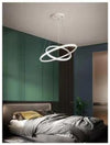 Lampadario Sospeso Led 60w 2 Cerchi Pendente Rotondo Anelli Bianco Luce 6500k 50286