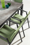 Tavolo rettangolare Mason con struttura in alluminio, piano in ceramica