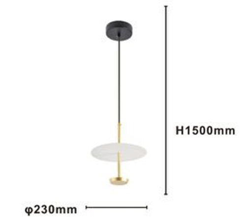 Lampadario A Sospensione Luce 6500k Led 12w Disco Paralume Piatto Bianco Oro Tondo 33146