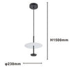 Lampadario A Sospensione Luce 6500k Led 12w Disco Paralume Piatto Bianco Nero Tondo 33122