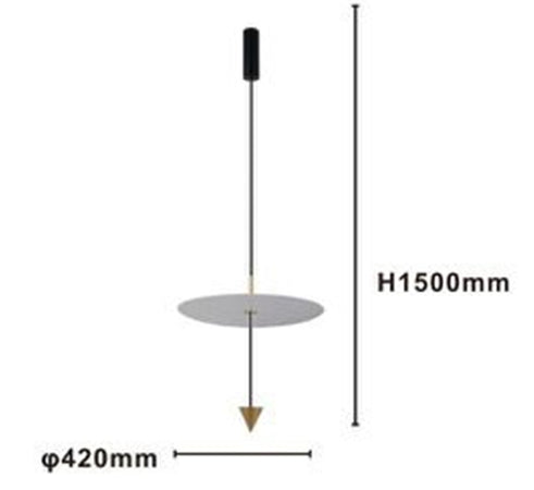 Lampadario A Sospensione Lampada 18w Luce Led 6500k Disco Bianco ø42cm Cono Oro 33085