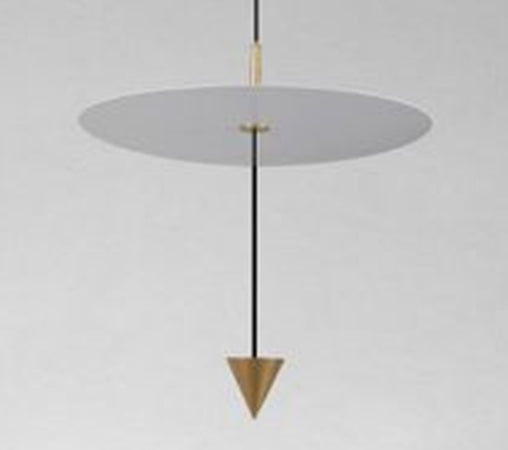 Lampadario A Sospensione Lampada 18w Luce Led 6500k Disco Bianco ø42cm Cono Oro 33085