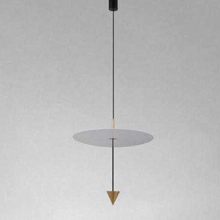 Lampadario A Sospensione Lampada 18w Luce Led 6500k Disco Bianco ø42cm Cono Oro 33085