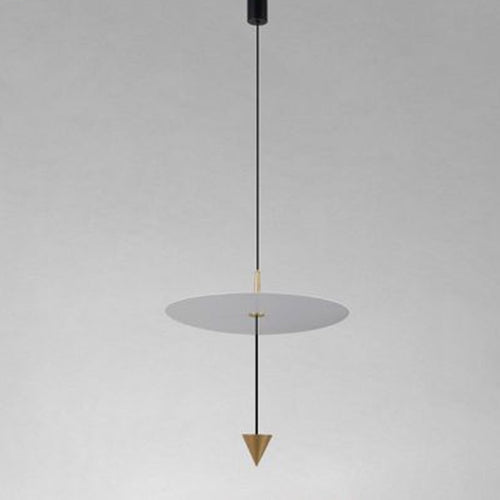 Lampadario A Sospensione Lampada 18w Luce Led 6500k Disco Bianco ø42cm Cono Oro 33085