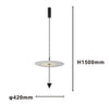 Lampadario A Sospensione Lampada 18w Luce Led 4000k Disco Bianco ø42cm Cono Nero 33054